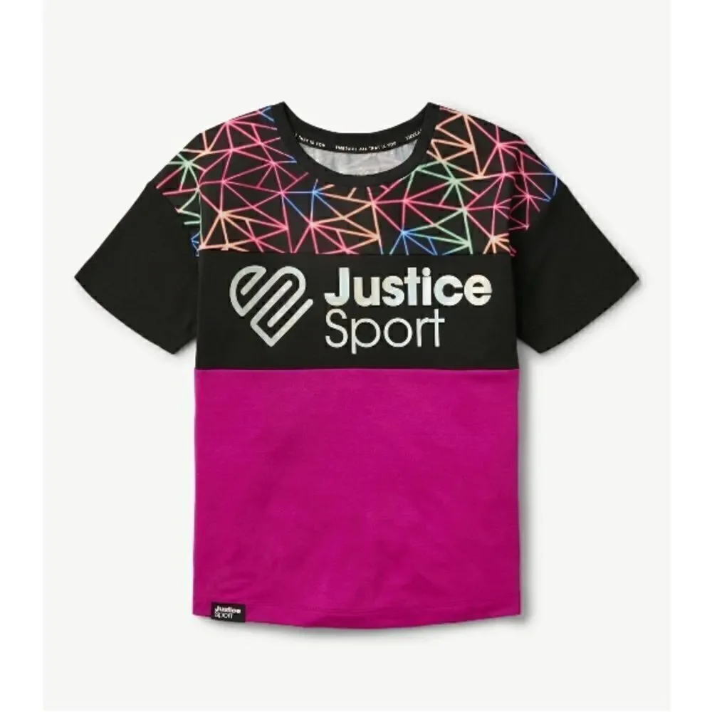 JUSTICE Girls J-Sport Blocked T-Shirts 2-Pack Size XL (16/18)